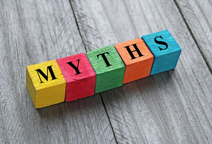 Image of blocks spelling 'myths'