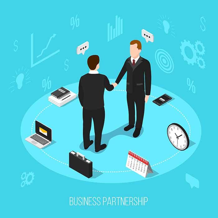 business-partnership-isometric-background