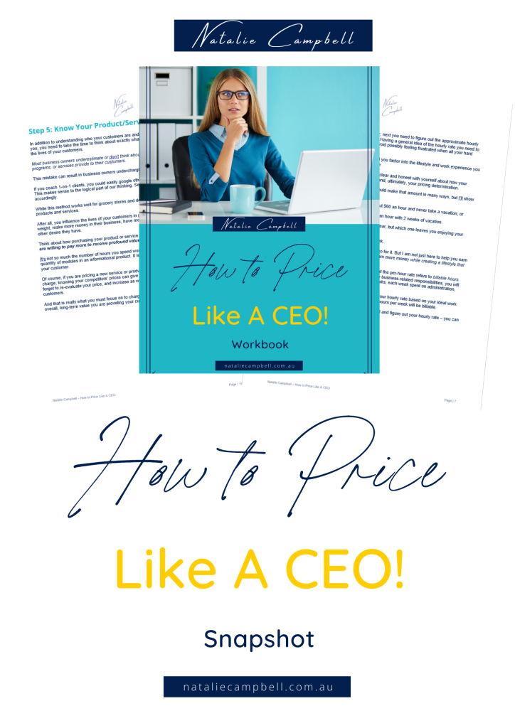 How to Price Like A CEO | Natalie Campbell How to Price Like A CEO snapshot | Natalie Campbell