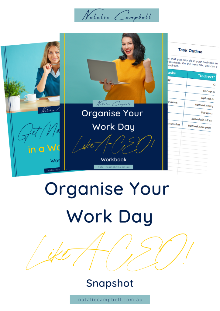 Organise Your Work Day Like A CEO | Natalie Campbell Organise Your Work Day Like A CEO snapshot | Natalie Campbell