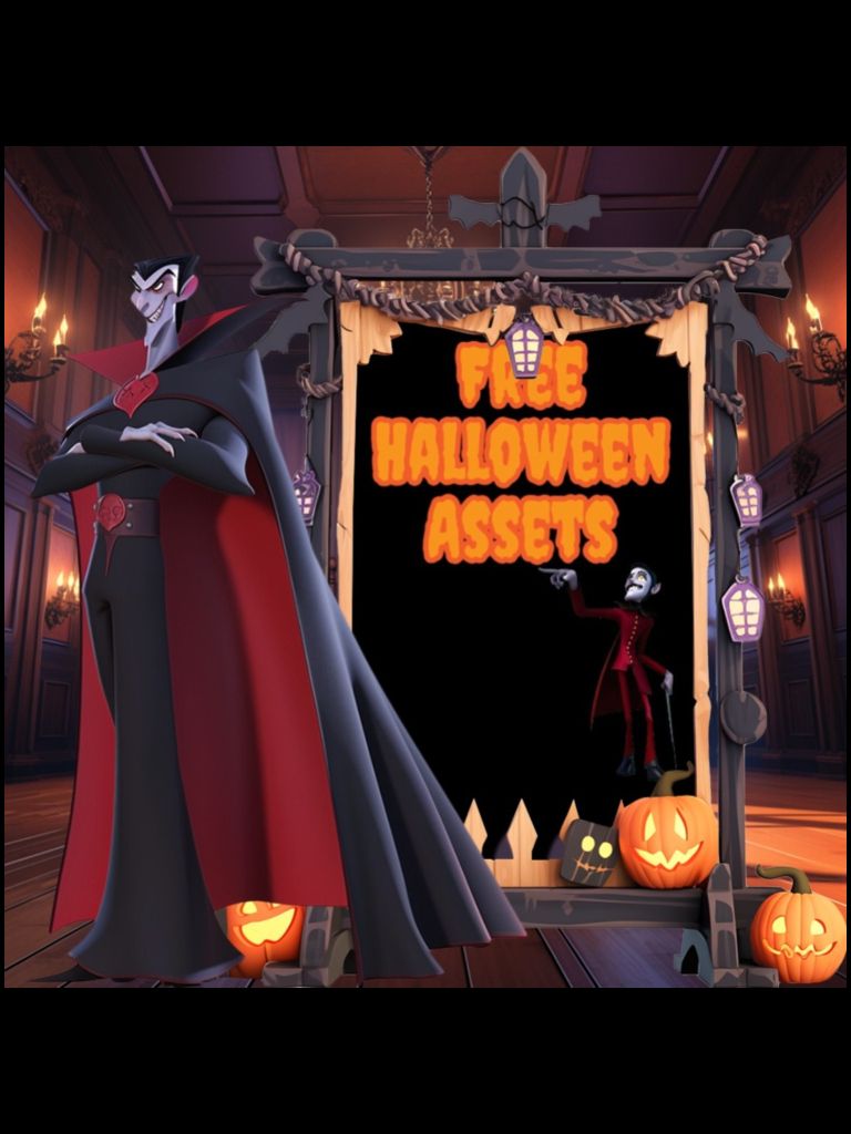 A Halloween Banner With A Picture Of A Dracula And A Skeleton.
