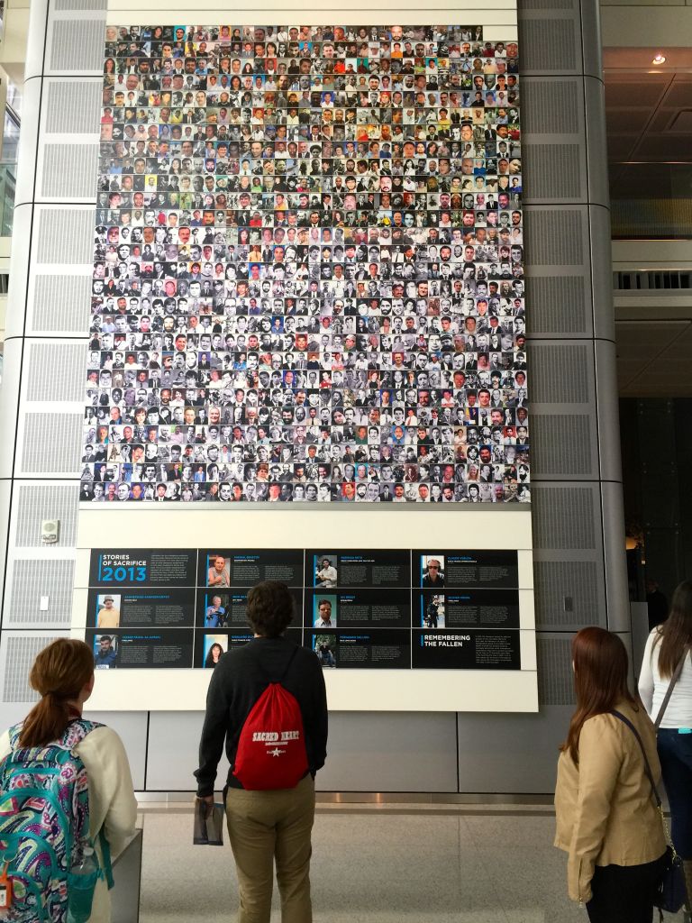 At the Newseum in Washington, D.C. an entire wall is dedicated to journalists who have lost their lives in the line of duty. (Submitted Photo)