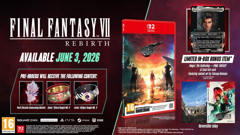 Final Fantasy VII Rebirth + Magic: The Gathering Zack Fair promo card
