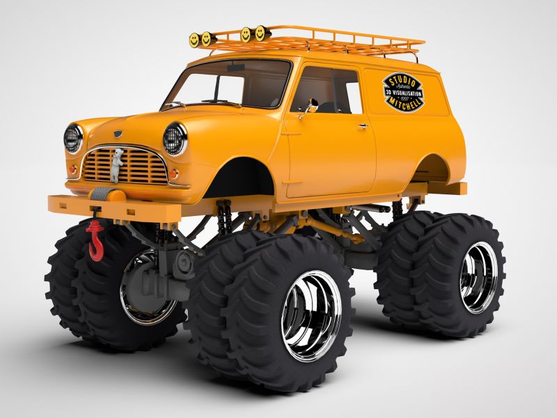 Automotive 3D visualisation of monster mini van