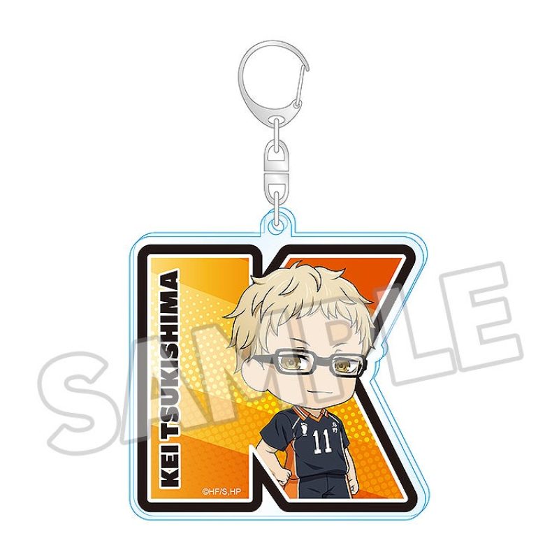 Haikyu!! Nendoroid Surprise Initial Acrylic Keychain Shoyo Hinata/Tobio Kageyama/Kei Tsukishima/Tetsuro Kuroo/Kenma Kozume/Kotaro Bokuto/Keiji Akaashi/Atsumu Miya/Osamu Miya