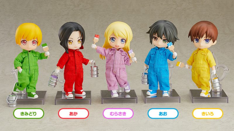 Nendoroid Doll: Outfit Set (Colorful Coveralls - Red/Blue/Yellow/Lime Green/Purple)