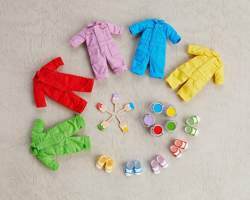 Nendoroid Doll: Outfit Set (Colorful Coveralls - Red/Blue/Yellow/Lime Green/Purple)