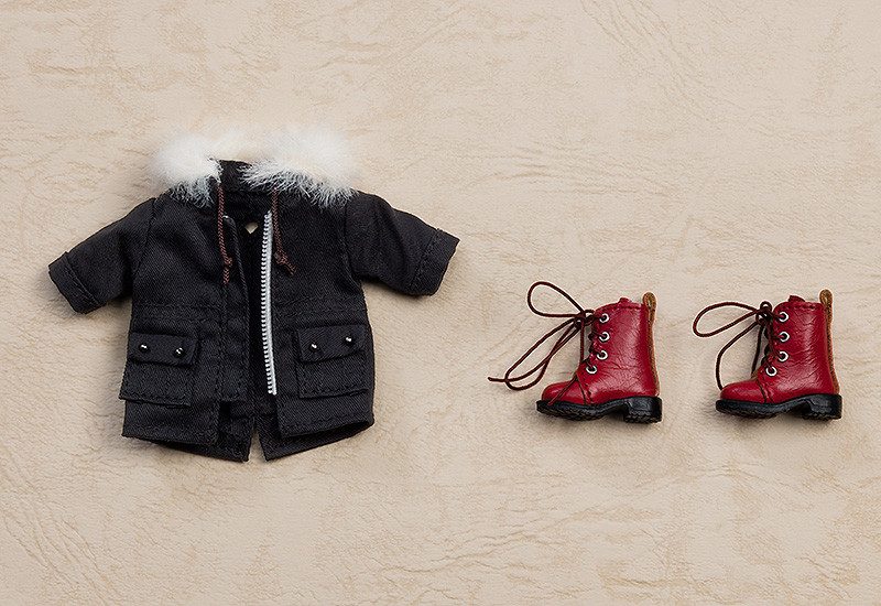 Nendoroid Doll Warm Clothing Set: Boots & Mod Coat (Black/Khaki Green)