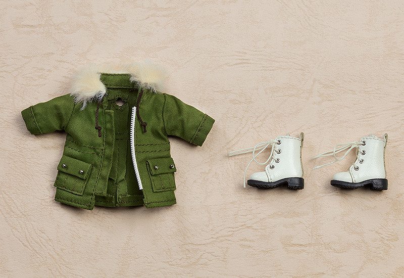 Nendoroid Doll Warm Clothing Set: Boots & Mod Coat (Black/Khaki Green)