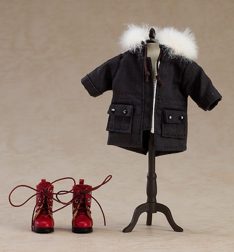Nendoroid Doll Warm Clothing Set: Boots & Mod Coat (Black/Khaki Green)