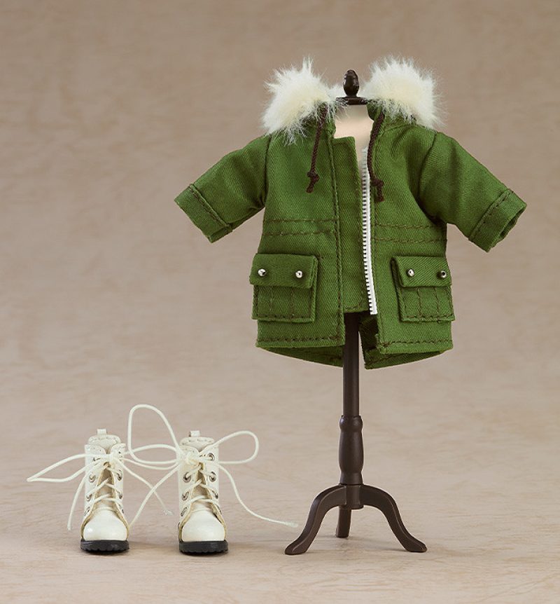 Nendoroid Doll Warm Clothing Set: Boots & Mod Coat (Black/Khaki Green)