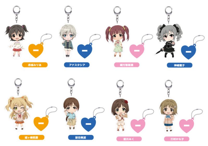 Nendoroid Plus IDOLM@STER CINDERELLA GIRLS Keychains with Acrylic Stands (Miria Akagi, Anastasia, Chieri Ogata, Ranko Kanzaki, Rika Jougasaki, Minami Nitta, Miku Maekawa, Kanako Mimura)