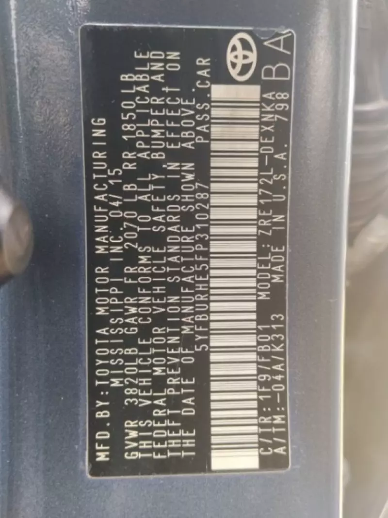 TOYOTA Corolla - 2015