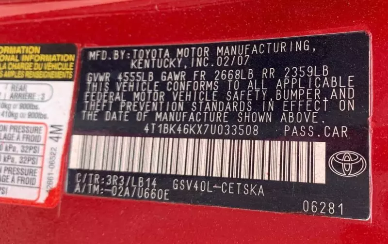 TOYOTA Camry - 2007