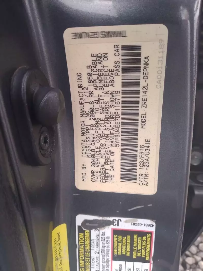 TOYOTA Corolla   - 2013