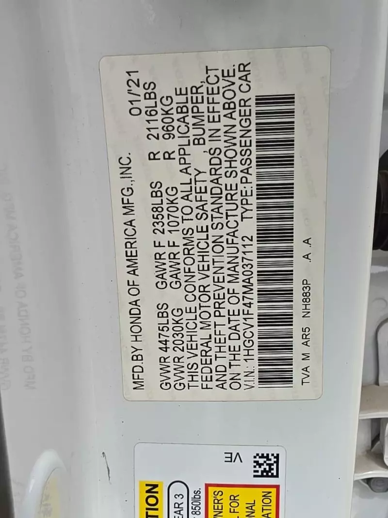 Honda Accord   - 2021