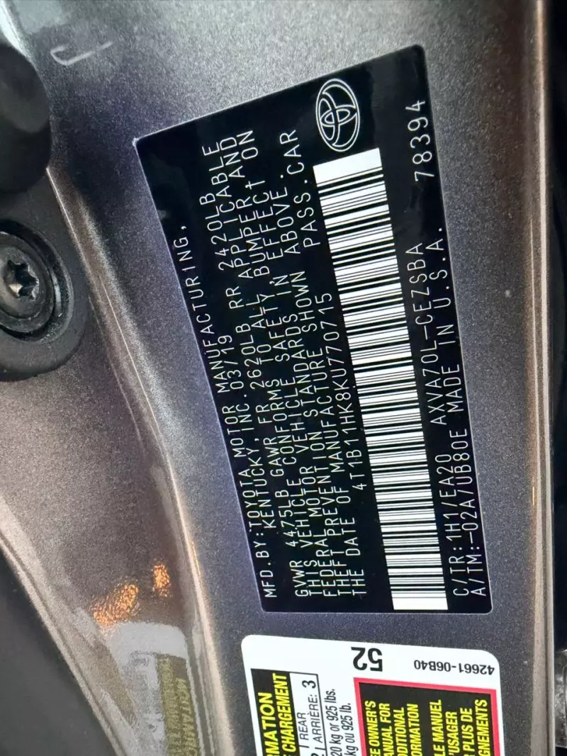 Toyota Camry   - 2019