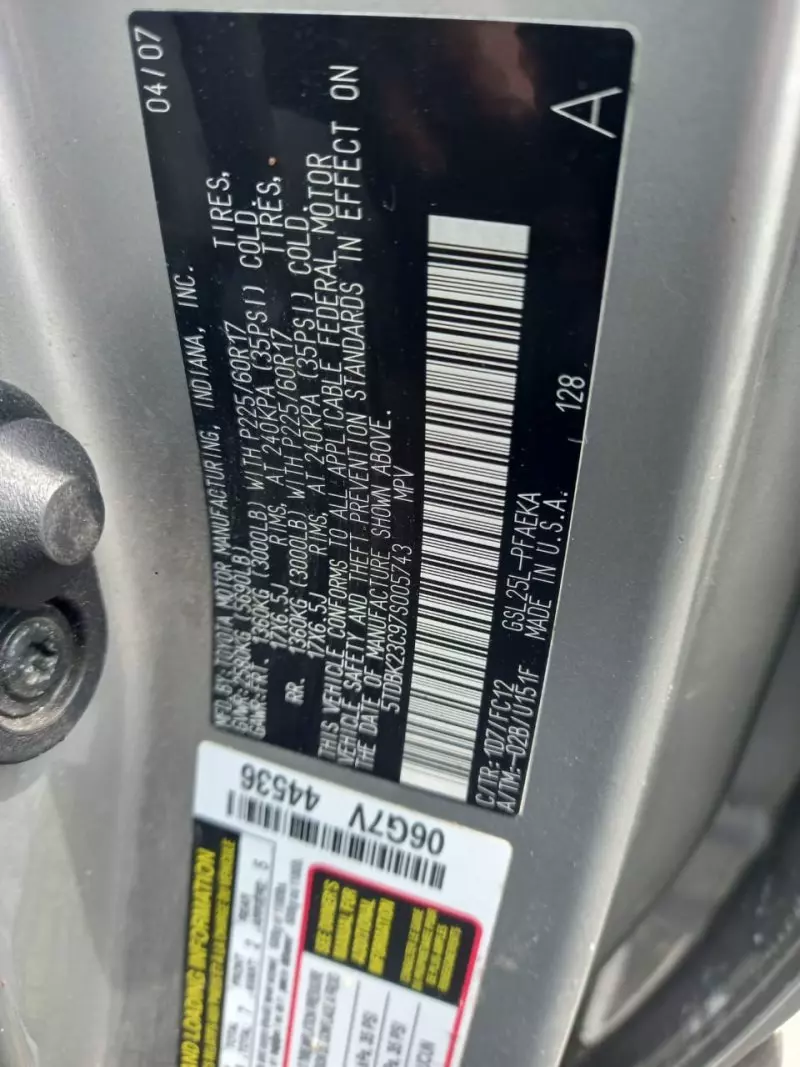 TOYOTA Sienna   - 2007