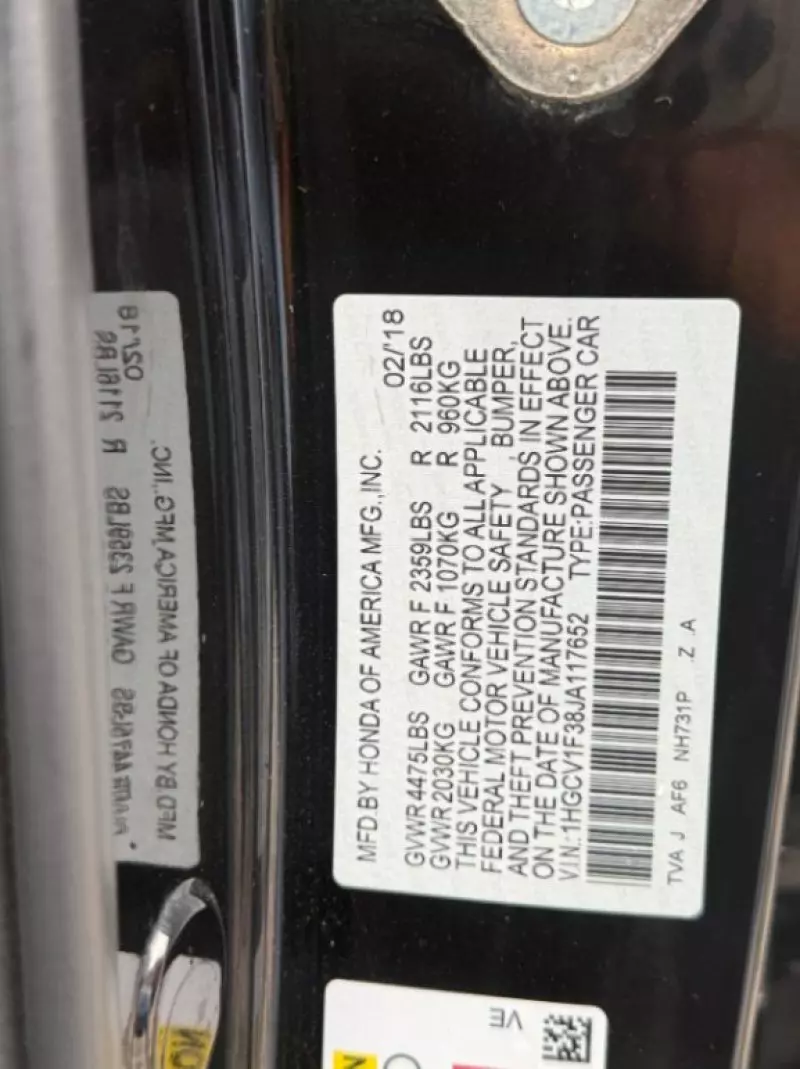 Honda Accord   - 2018