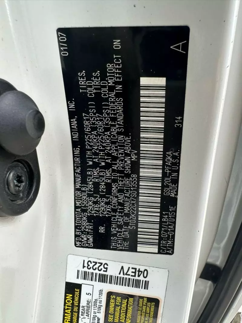 TOYOTA Sienna   - 2007