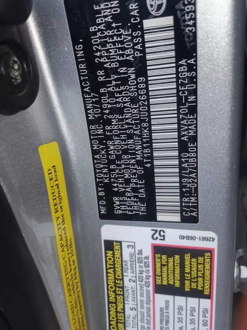 Toyota Camry   - 2018