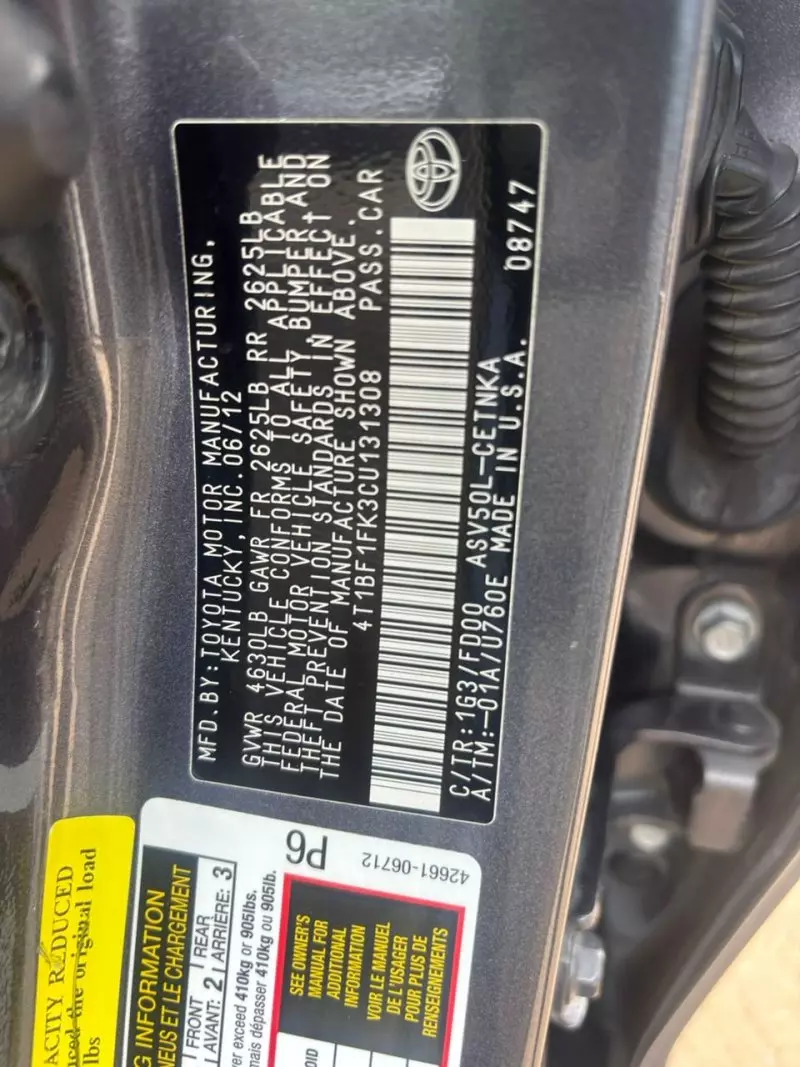 TOYOTA Camry   - 2012