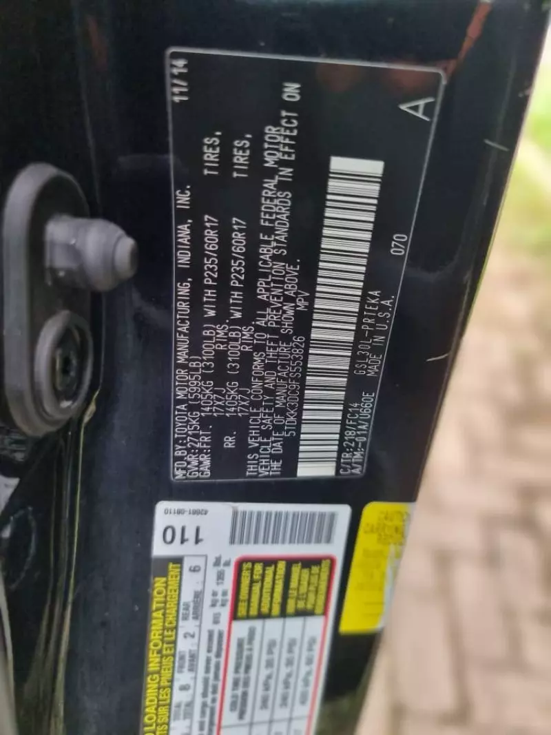 Toyota Sienna   - 2015