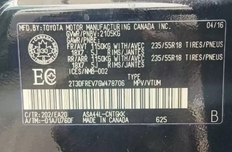 TOYOTA RAV 4   - 2016