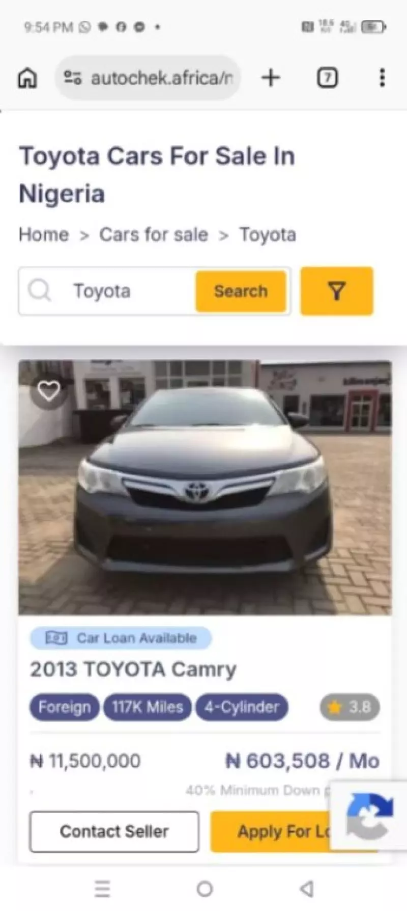 TOYOTA Camry   - 2012