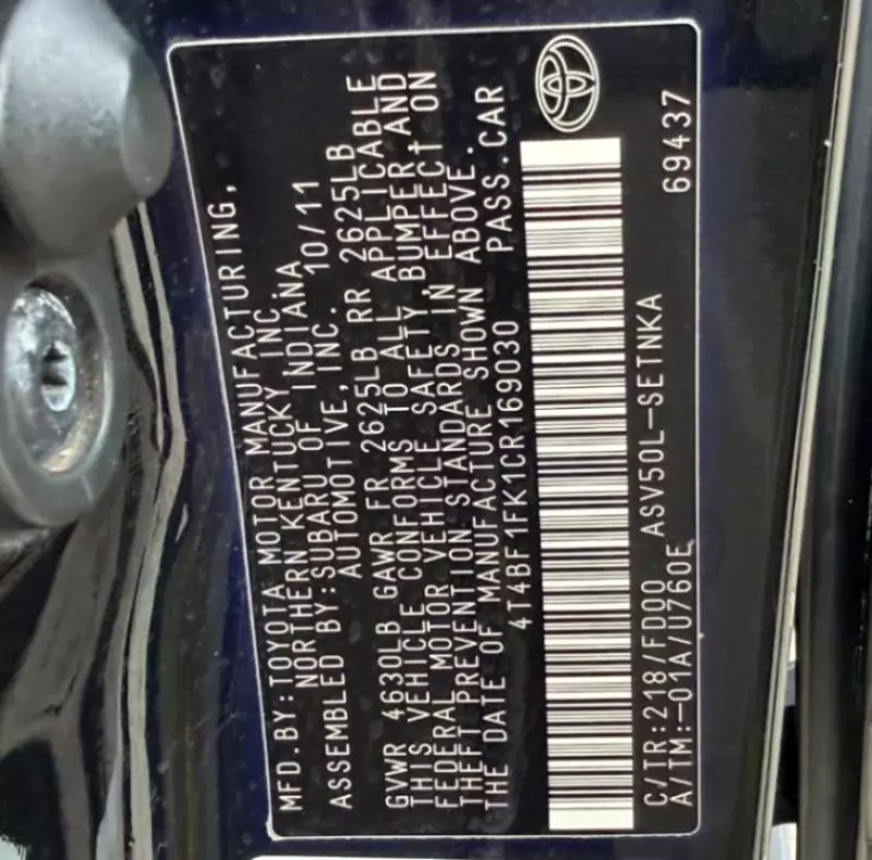 TOYOTA Camry - 2012
