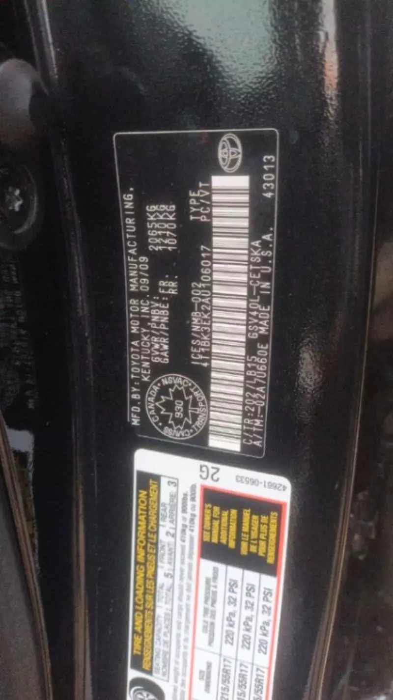 TOYOTA camry   - 2010