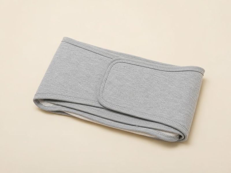 Imagen generada con IA del tipo de producto: una banda abdominal lavable gris para macho. No es la foto de la tienda; el producto real puede variar.