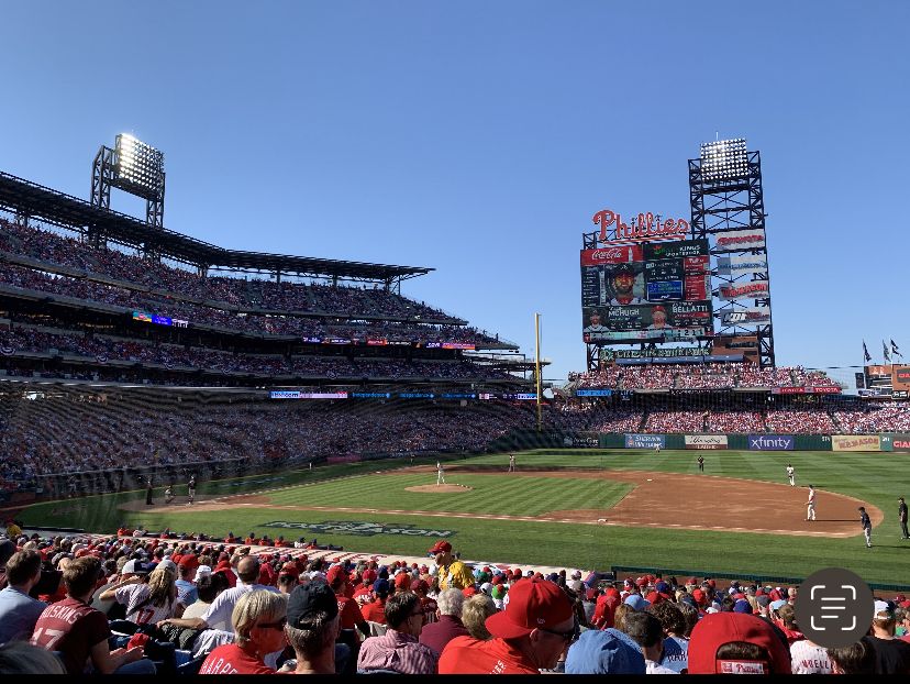 A photo of Citizens Bank Park during the Phillies Playoff run. Photo by Sophia Gerner. 