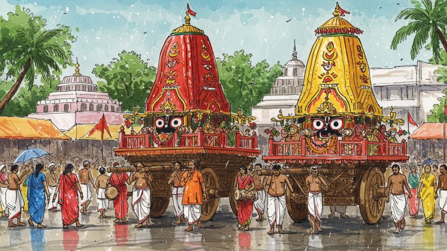Jagannath Rath Yatr. Blog post on Odisha temple Circuit Travel