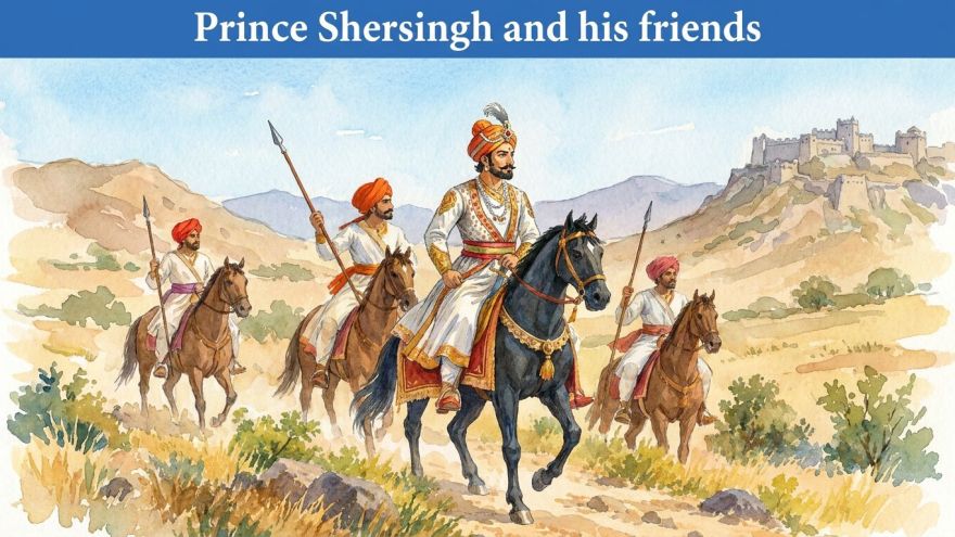 Feature Image for Story Prince Sher Singh and His three Friends. Parikatha Podcast by gaathastory