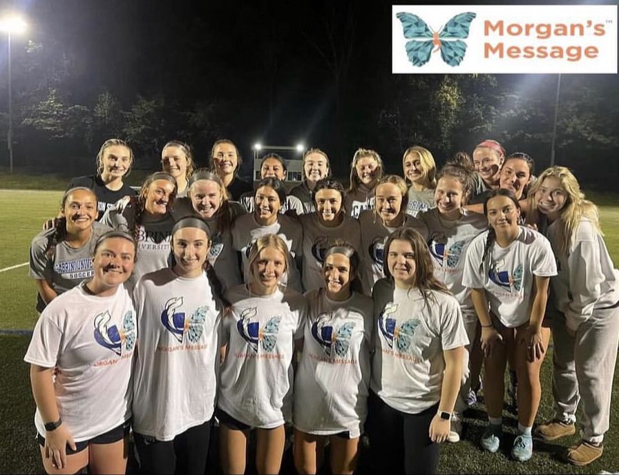 Cabrini women's soccer showing their support for Morgan's Message. 