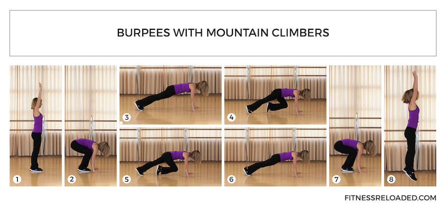 burpees with mountain climbers