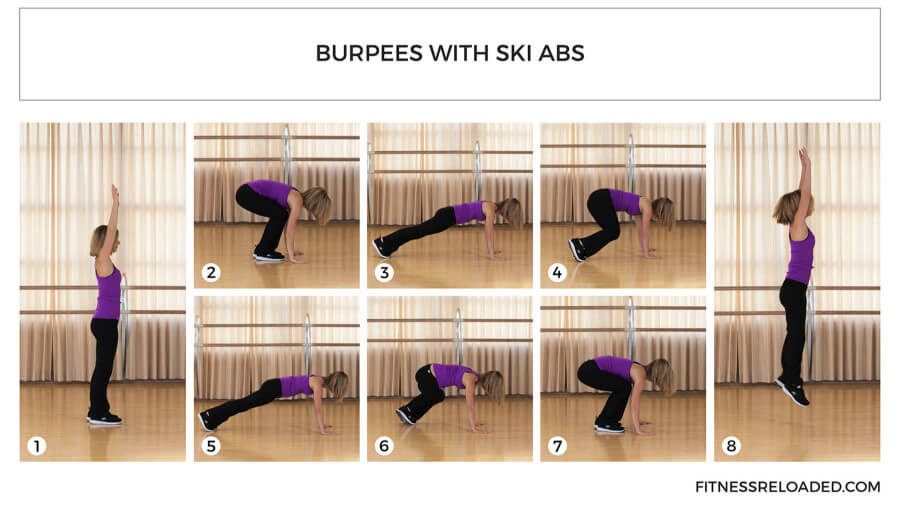 burpees exercise with ski abs
