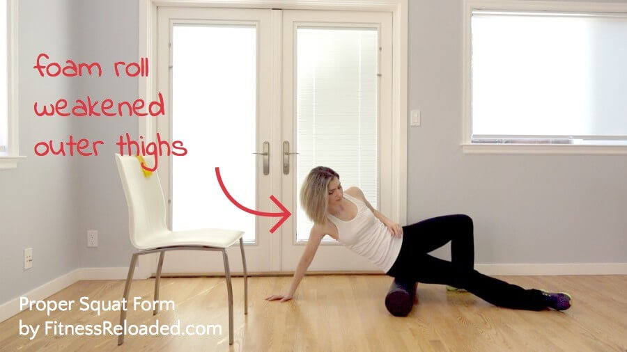 foam roll thighs