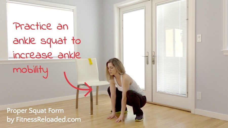 Practice an ankle squat to increase ankle mobility