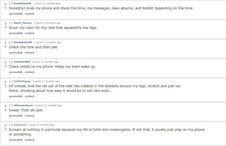 reddit morning routine