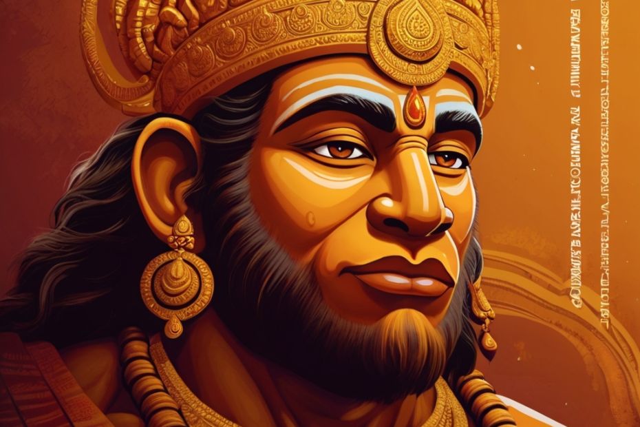 Portrait of Hanumanji. Kishkindha Kand of Ramayan by gaathastory. AI generated image