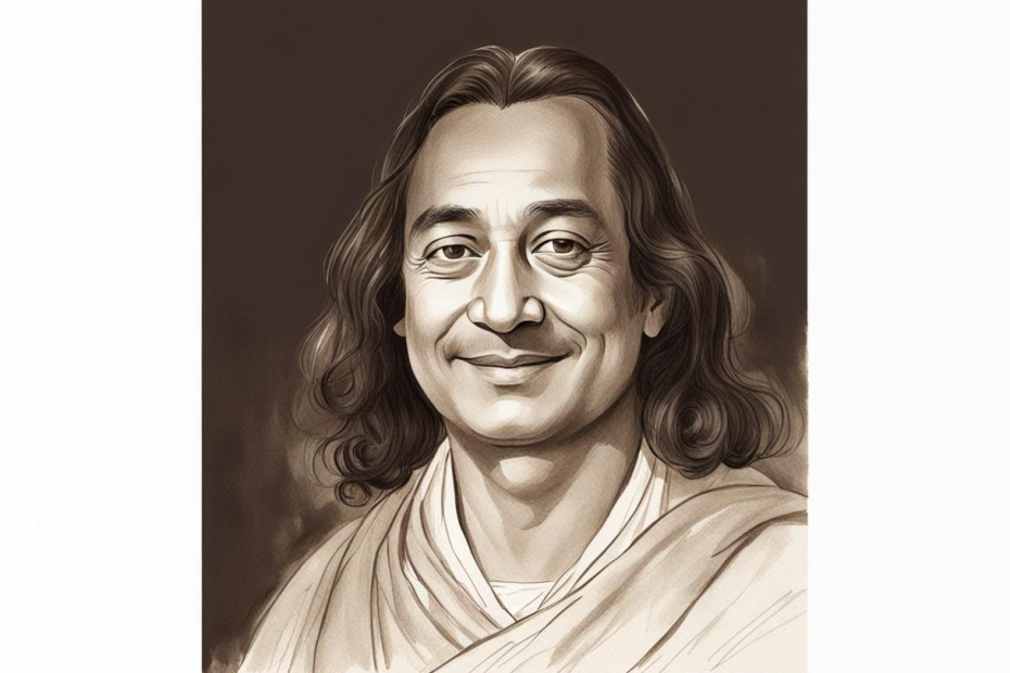 Pencil sketch of Paramhansa Yogananda