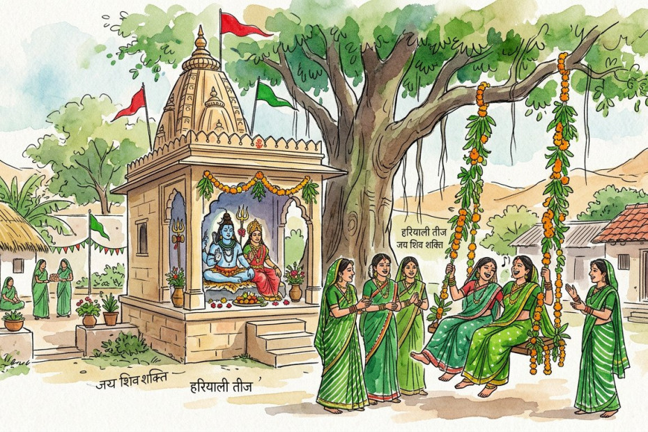 What is the festival of Hariyali Teej cover